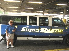 Super Shuttle van at TPA airport