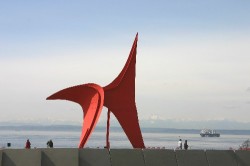 Eagle (1971) from Alexander Calder with the Puget Sound in the background (Click to ENLARGE)
