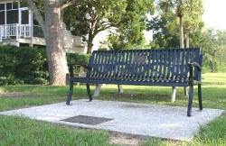 The bench on the grounds of the park at Fort Moultrie